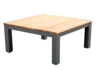 Midori coffee table 75x75cm. alu dark grey/teak - Yoi