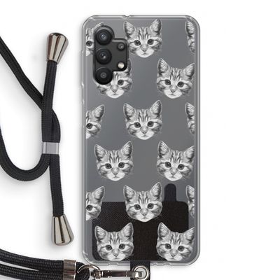 Kitten: Samsung Galaxy A32 5G Transparant Hoesje met koord