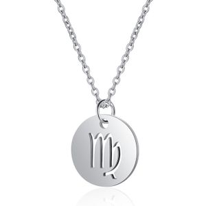Sterrenbeeld Maagd Dames Ketting Zilverkleurig Ronde Hanger
