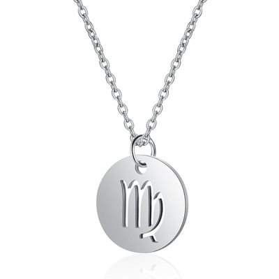 Sterrenbeeld Maagd Dames Ketting Zilverkleurig Ronde Hanger