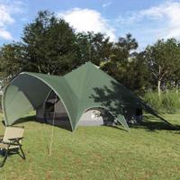 Teepee Tent met dak Groen en Grijs 600 x 600 x 347 cm