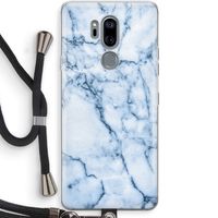 Blauw marmer: LG G7 Thinq Transparant Hoesje met koord