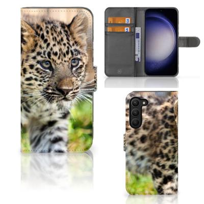 Samsung Galaxy S23 Plus | Telefoonhoesje | Met pasjeshouder | Baby Luipaard