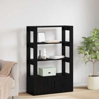 Dressoir Zwart eiken 30 x 80 x 119,5 cm Bewerkt hout
