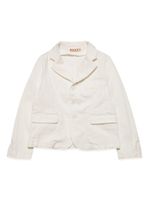 Marni Kids veste blazer à logo brodé - Blanc