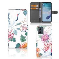 Motorola Moto G53 | Telefoonhoesje | Met pasjeshouder | Bird Flowers