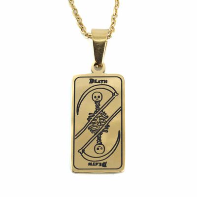 Amulet Staal Goudkleurig Tarot &apos;de Dood&apos;