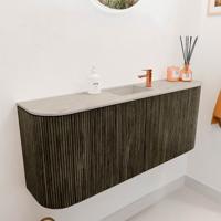 Toiletmeubel Mondiaz Joya Dlux | 103.2 cm | Meubelkleur Shadow | Faye wastafel Opalo Wasbak Midden | 1 kraangat
