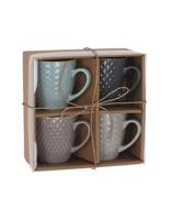 Beker aardewerk set van 4 stuks