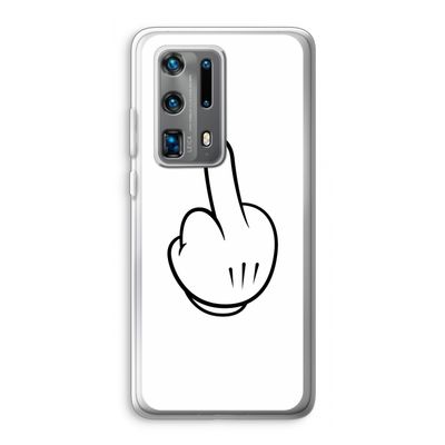 Middle finger white: Huawei P40 Pro Plus Transparant Hoesje