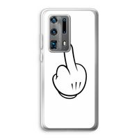 Middle finger white: Huawei P40 Pro Plus Transparant Hoesje