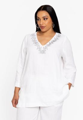 Yoek Tuniek met strass | Wit | Maat 54/56