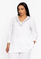Yoek Tuniek met strass | Wit | Maat 50/52