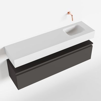 Toiletmeubel Mondiaz Andor | 120 cm | Meubelkleur Dark grey | Lex vrijhangend wastafel Talc Rechts | Zonder kraangat