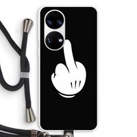 Middle finger black: Huawei P50 Transparant Hoesje met koord