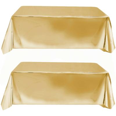 Fiestas Guirca Tafelkleed/tafellaken - 2x - polyester folie - metallic goud - 140 x 275 cm