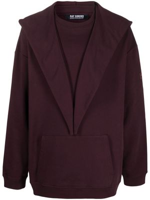 Raf Simons hoodie en coton à design patchwork - Violet