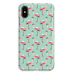 Flamingoprint groen: iPhone XS Max Volledig Geprint Hoesje