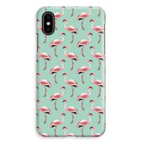 Flamingoprint groen: iPhone XS Max Volledig Geprint Hoesje