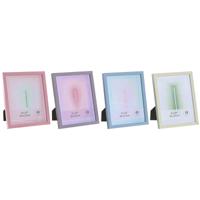 Fotolijsten Home ESPRIT Blauw Groen Kristal Hout MDF Stads (4 Stuks)