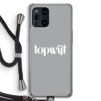 Topwijf Grijs Wit: Oppo Find X3 Pro Transparant Hoesje met koord