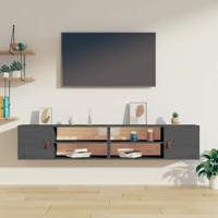 Wandkasten 2 st 80x30x30 cm massief grenenhout grijs - thumbnail