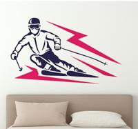 Snelle afdalingsskiër sticker extreme sport