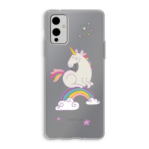 Regenboog eenhoorn: OnePlus 9 Transparant Hoesje