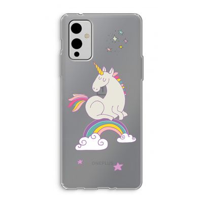 Regenboog eenhoorn: OnePlus 9 Transparant Hoesje