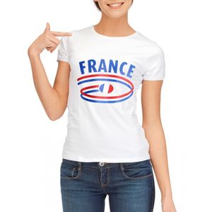 Frankrijk t-shirt voor dames met vlaggen print XL  -