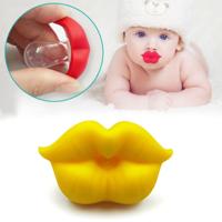 3 stuks pasgeboren fopspeen rode lippen dummy fopspenen Funny silicone baby tepels bijter fopspenen speen (geel)