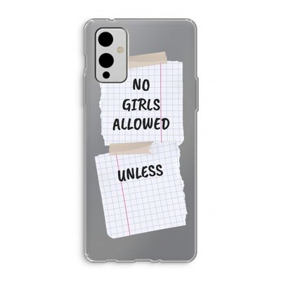 No Girls Allowed Unless: OnePlus 9 Transparant Hoesje