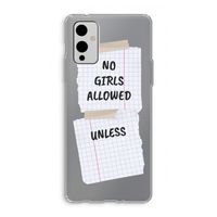 No Girls Allowed Unless: OnePlus 9 Transparant Hoesje