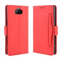 Voor Sony Xperia 8 portemonnee stijl huid voelen kalf patroon lederen draagtas met aparte kaartsleuf (rood)