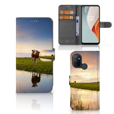 OnePlus Nord N100 | Telefoonhoesje | Met pasjeshouder | Koe