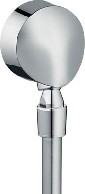 Hansgrohe FixFit muuraansluitbocht E met terugslagklep en kogelgewricht, chroom