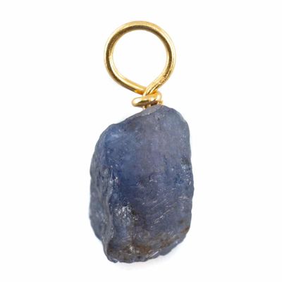 Ruwe Edelsteen Hanger Tanzaniet 925 Zilver & Verguld (8 - 12 mm)