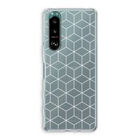 Zwart-witte kubussen: Sony Xperia 5 III Transparant Hoesje