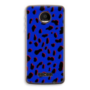 Blue Leopard: Motorola Moto Z Force Transparant Hoesje