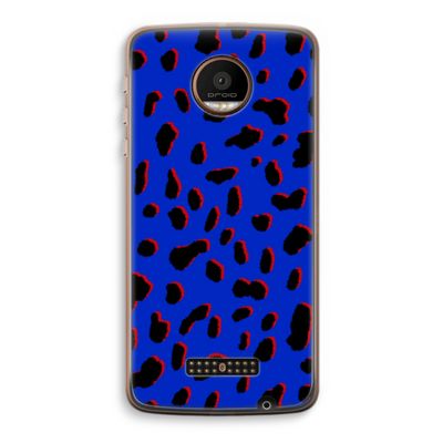 Blue Leopard: Motorola Moto Z Force Transparant Hoesje