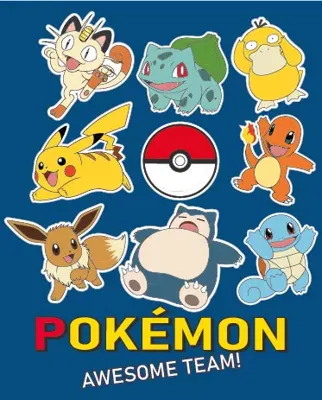 Pokemon fleece deken awesome blauw - 130 x 160 cm