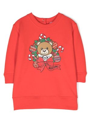 Moschino Kids robe en coton à imprimé - Rouge