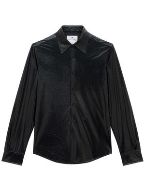 Courrèges chemise en cuir artificiel à boutonnière - Noir