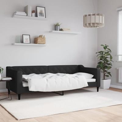 Slaapbank 80x200 cm stof zwart