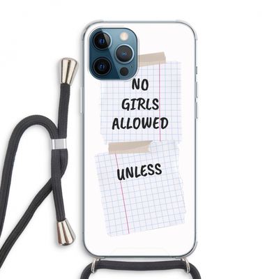 No Girls Allowed Unless: iPhone 12 Pro Max Transparant Hoesje met koord