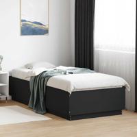 Bedframe bewerkt hout zwart 100x200 cm