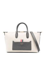 Thom Browne sac à main à étiquette tricolore signature - Tons neutres