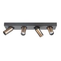 Highlight SpotEliano 4-lichts zwart met koper brons - S7483.32