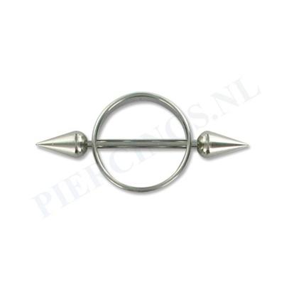 Tepelpiercing shield ronde spikes XL