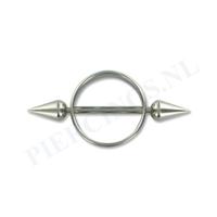 Tepelpiercing shield ronde spikes XL